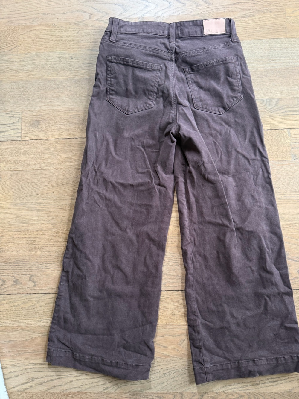 PAIGE Anessa ankle Wide-Leg Jeans in Chocolate Brown - Picture 6 of 9